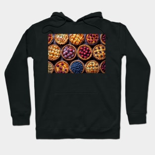 Variety of Fruit Pies on a Wood Background - Still Life Hoodie